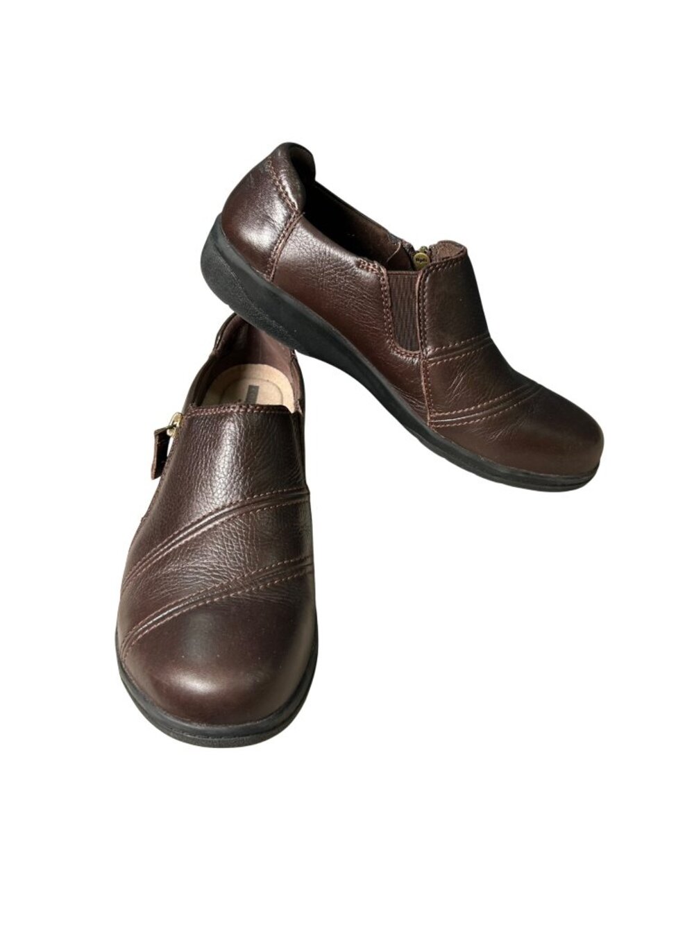 Clarks Collection Cheyn Clay Loafers Women's 8 Brown Leather Comfort Slip-On